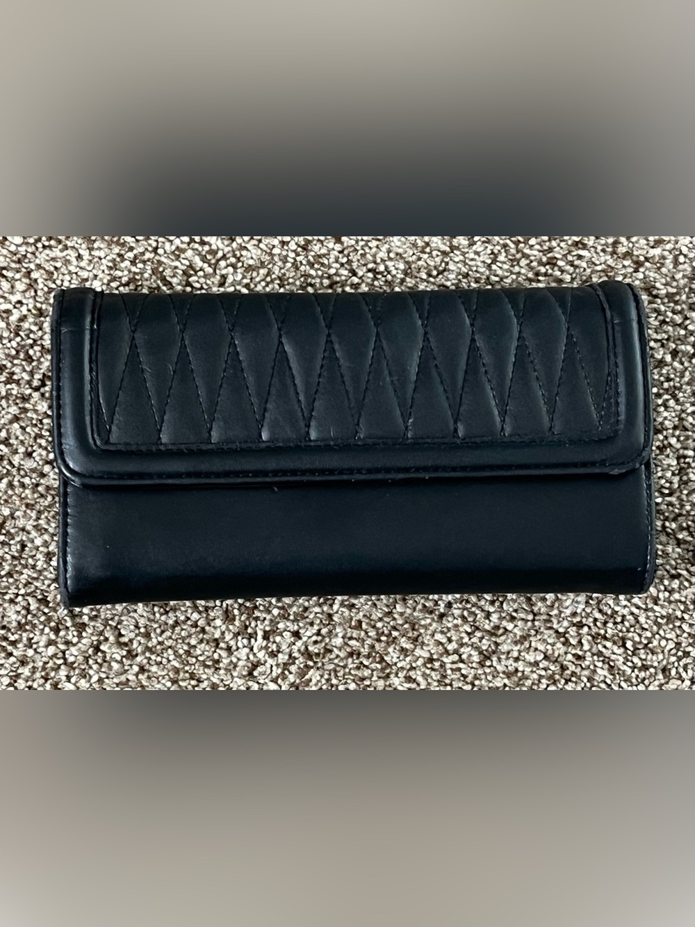 Quilted Black Leather Wallet